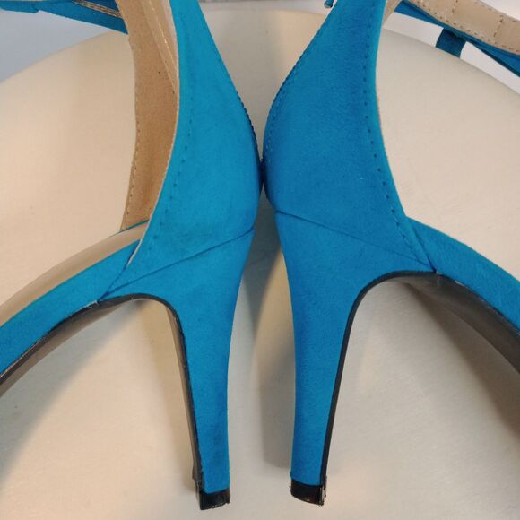 BISOU BISOU Women's Zipper Back & Side Bow Open Toe 3" Heels Size 7 - Picture 7 of 11